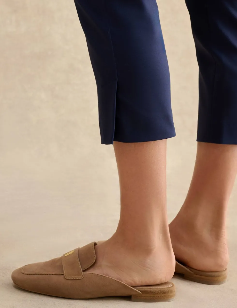 Cotton Rich Tapered Cropped Trousers