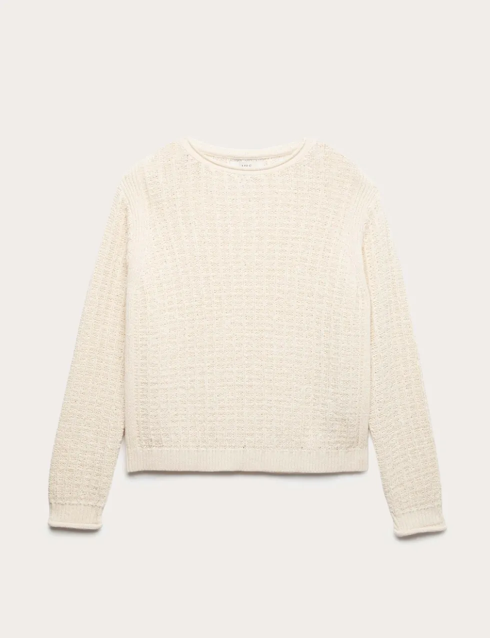 Cotton Rich Textured Crew Neck Jumper