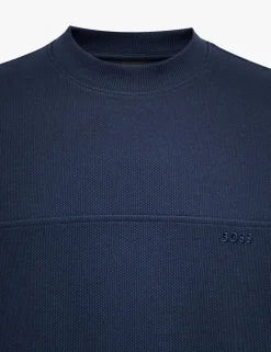 Cotton Rich Textured Crew Neck Jumper