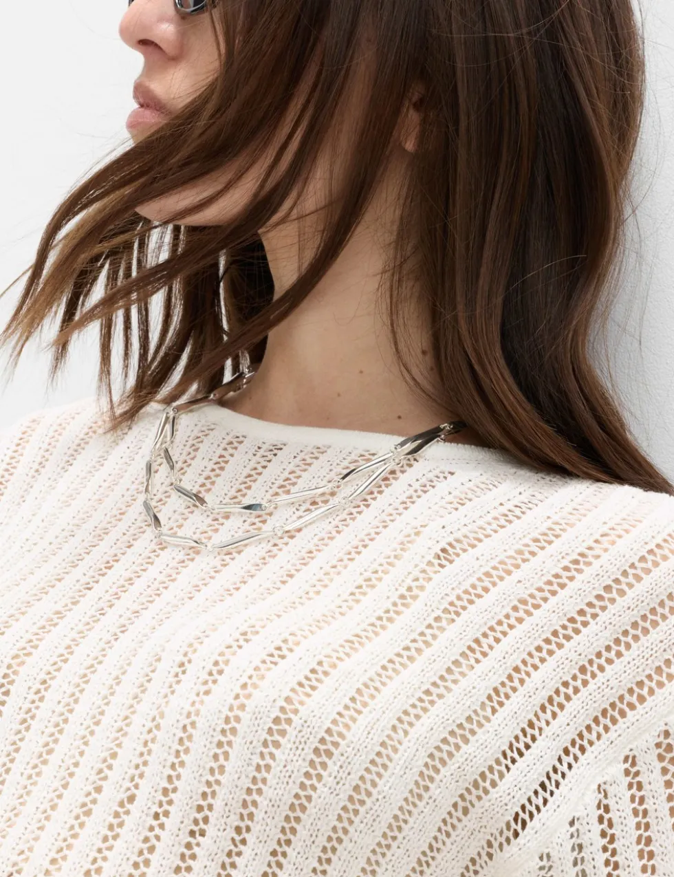 Cotton Rich Textured Crew Neck Jumper