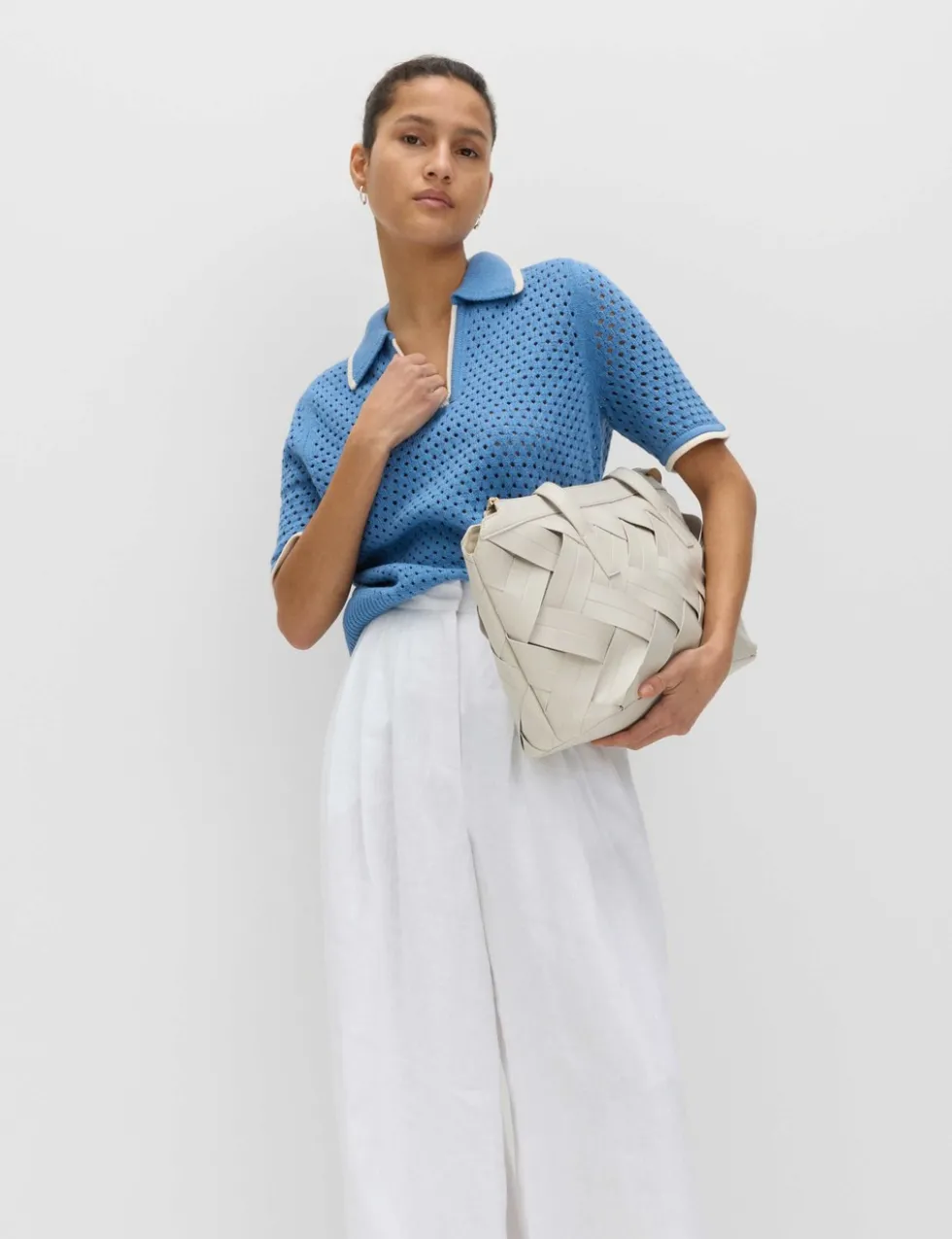Cotton Rich Textured Cropped Knitted Top