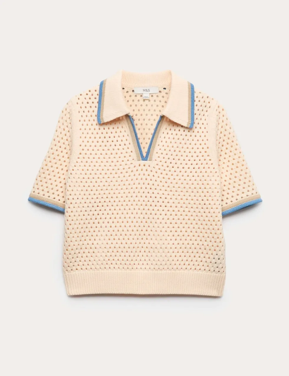 Cotton Rich Textured Cropped Knitted Top
