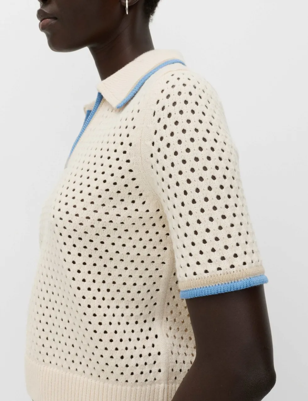 Cotton Rich Textured Cropped Knitted Top
