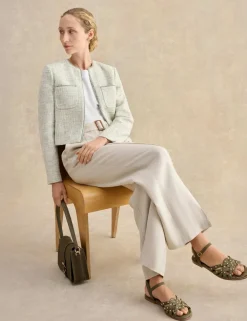 Cotton Rich Textured Cropped Jacket