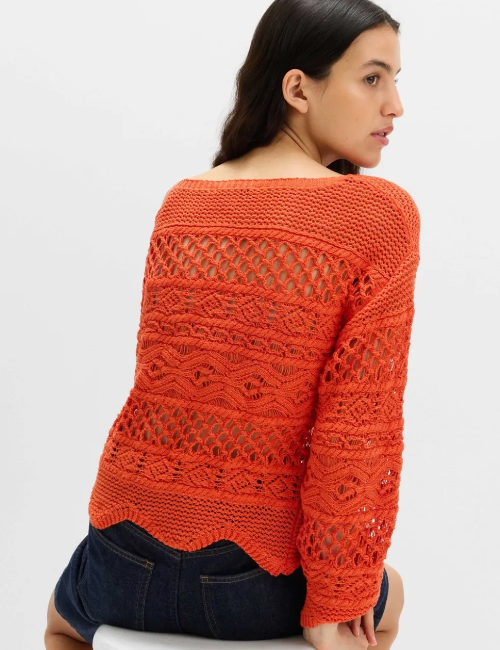 Cotton Rich Textured Cropped Jumper