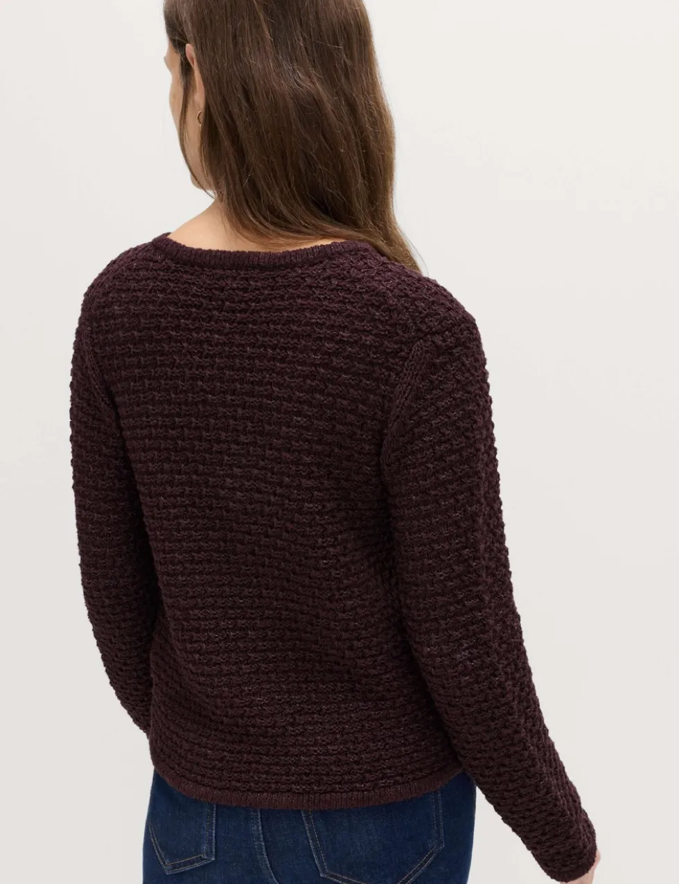 Cotton Rich Textured Cropped Knitted Jacket