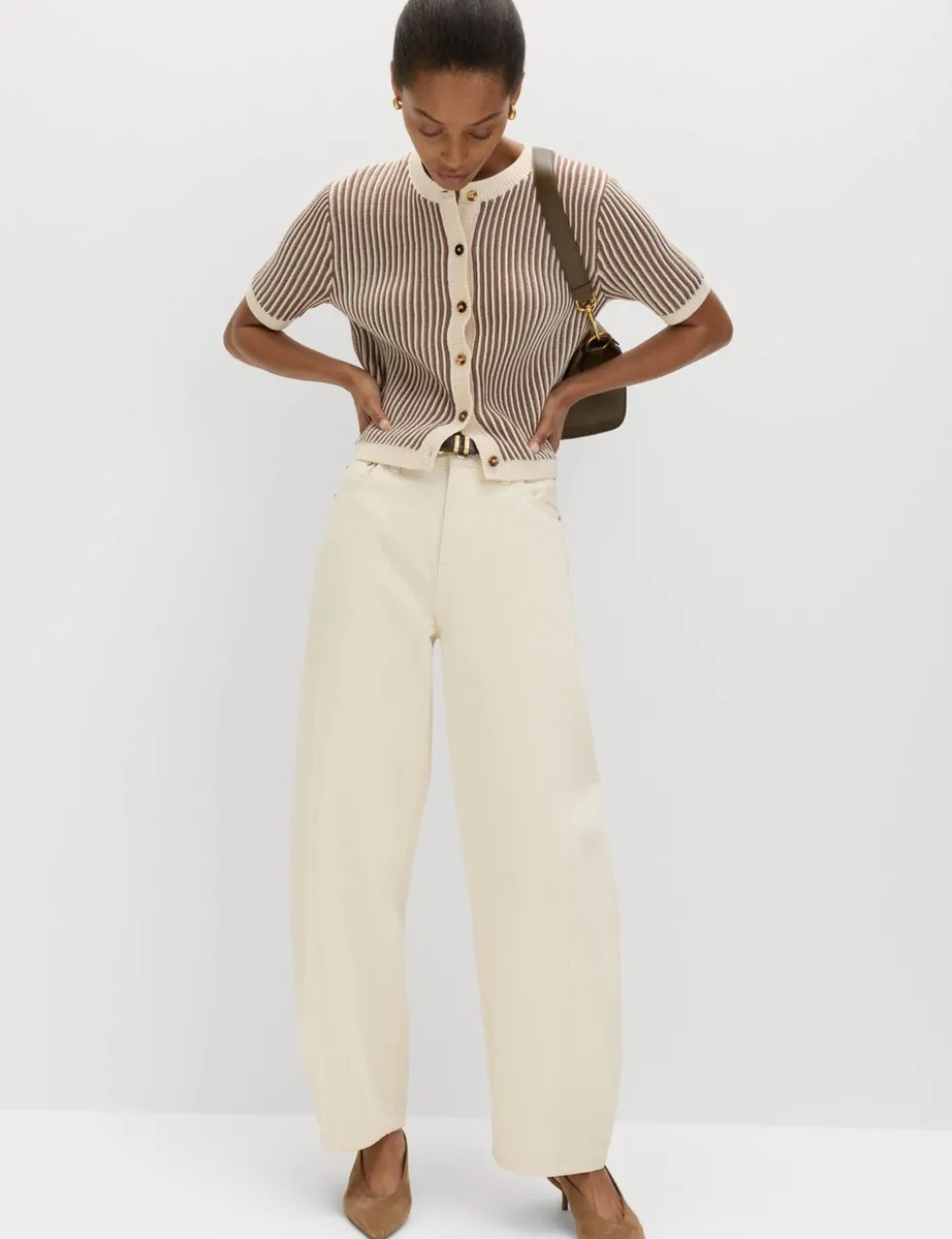 Cotton Rich Textured Cropped Cardigan