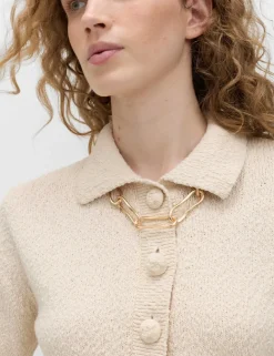 Cotton Rich Textured Cropped Cardigan