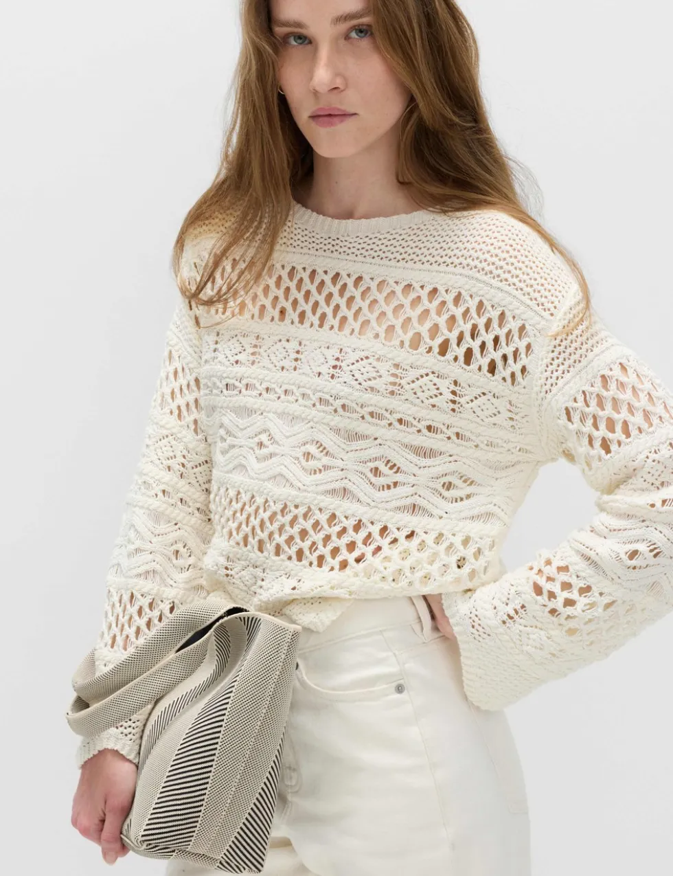 Cotton Rich Textured Cropped Jumper