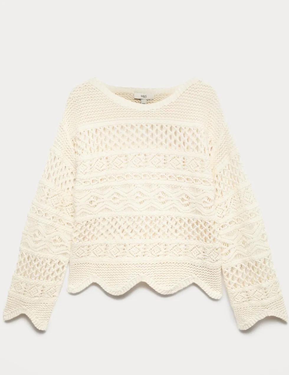Cotton Rich Textured Cropped Jumper