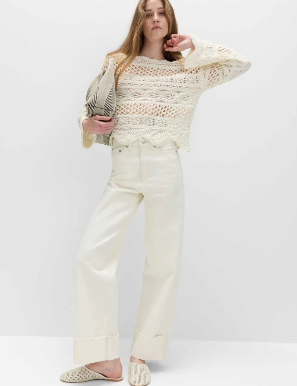 Cotton Rich Textured Cropped Jumper