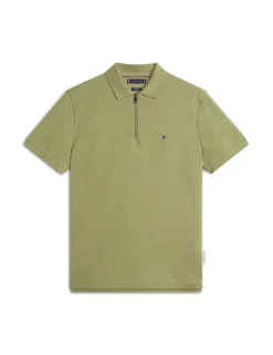 Cotton Rich Textured Half Zip Polo Shirt