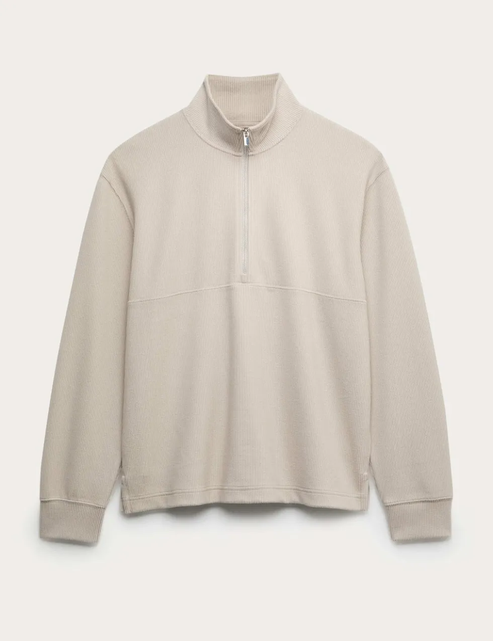 Cotton Rich Textured Half Zip Sweatshirt