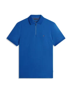 Cotton Rich Textured Half Zip Polo Shirt