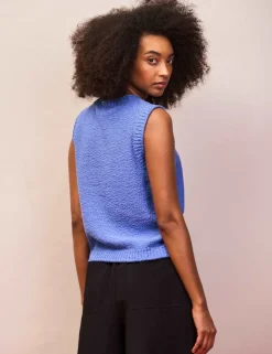 Cotton Rich Textured Knit Tank Top