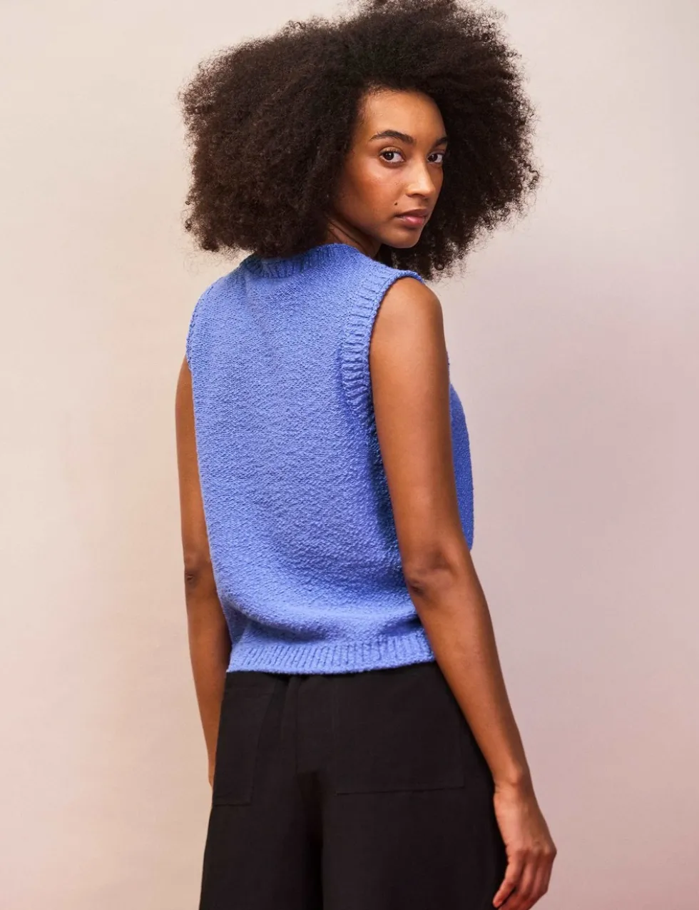 Cotton Rich Textured Knit Tank Top