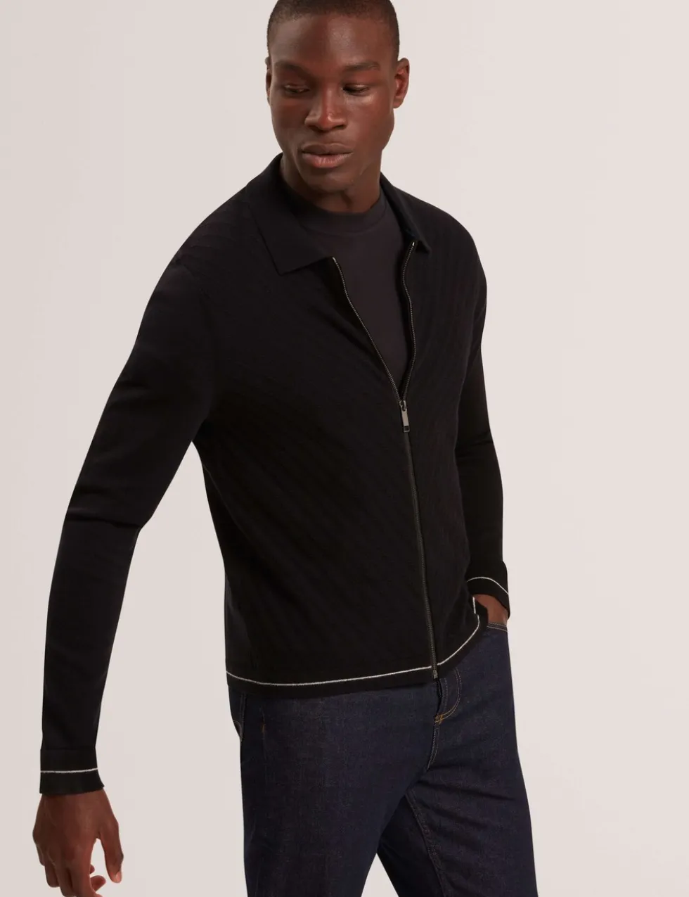 Cotton Rich Textured Knitted Jacket