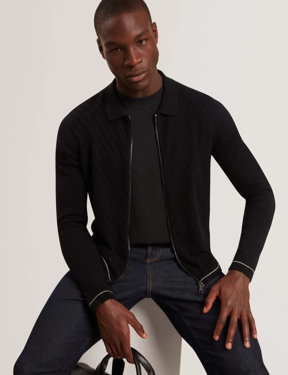 Cotton Rich Textured Knitted Jacket