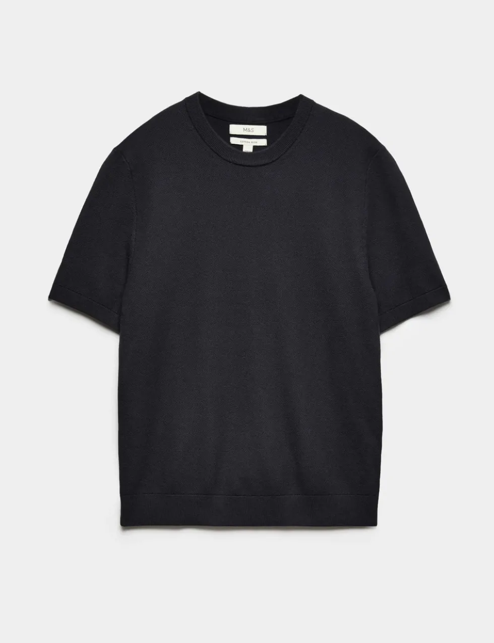 Cotton Rich Textured Knitted T-Shirt