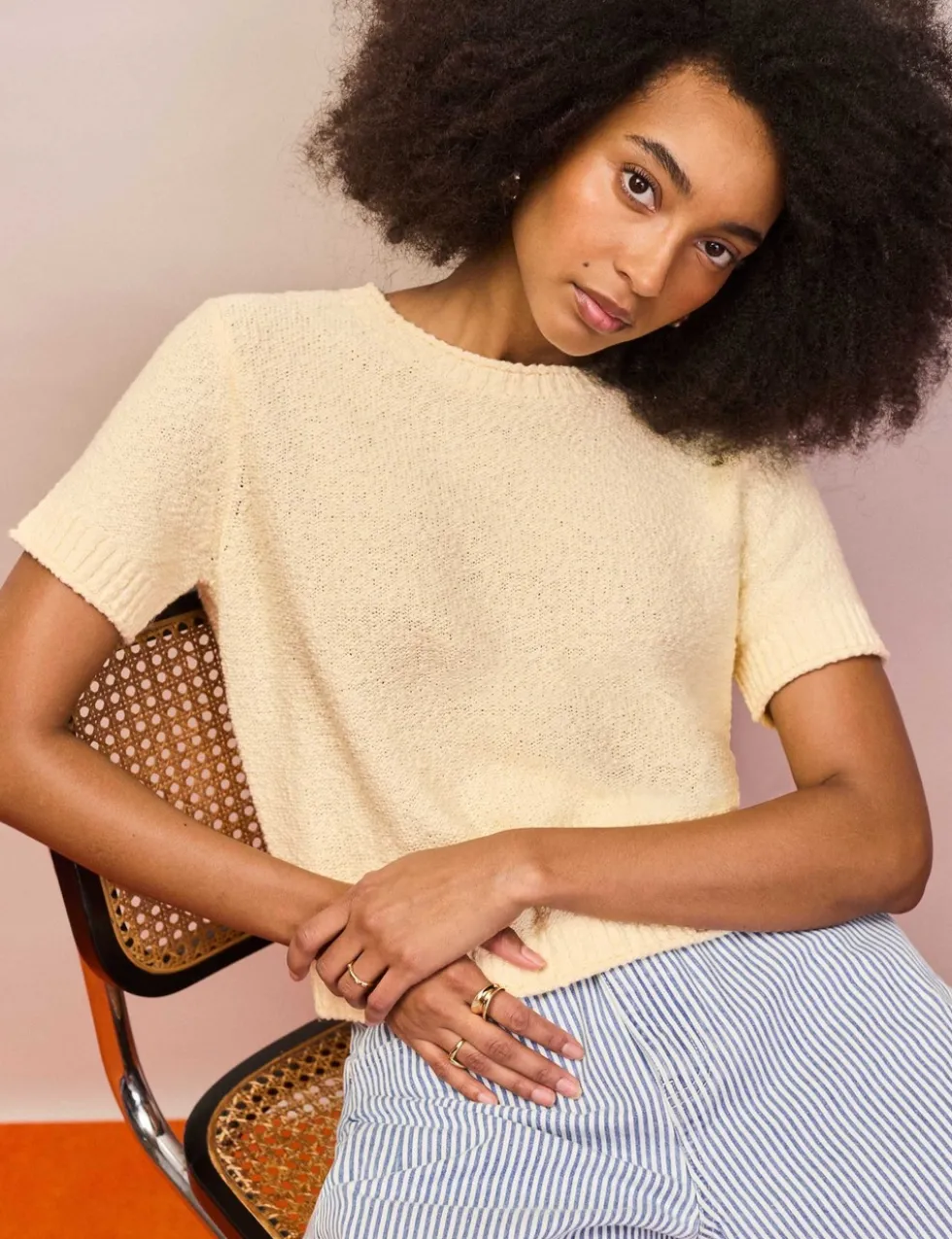 Cotton Rich Textured Knit Top