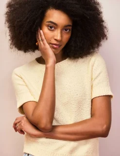 Cotton Rich Textured Knit Top