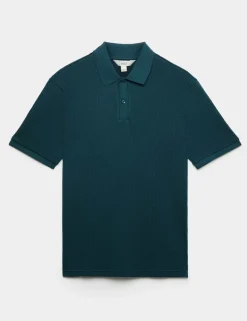 Cotton Rich Textured Knitted Polo Shirt