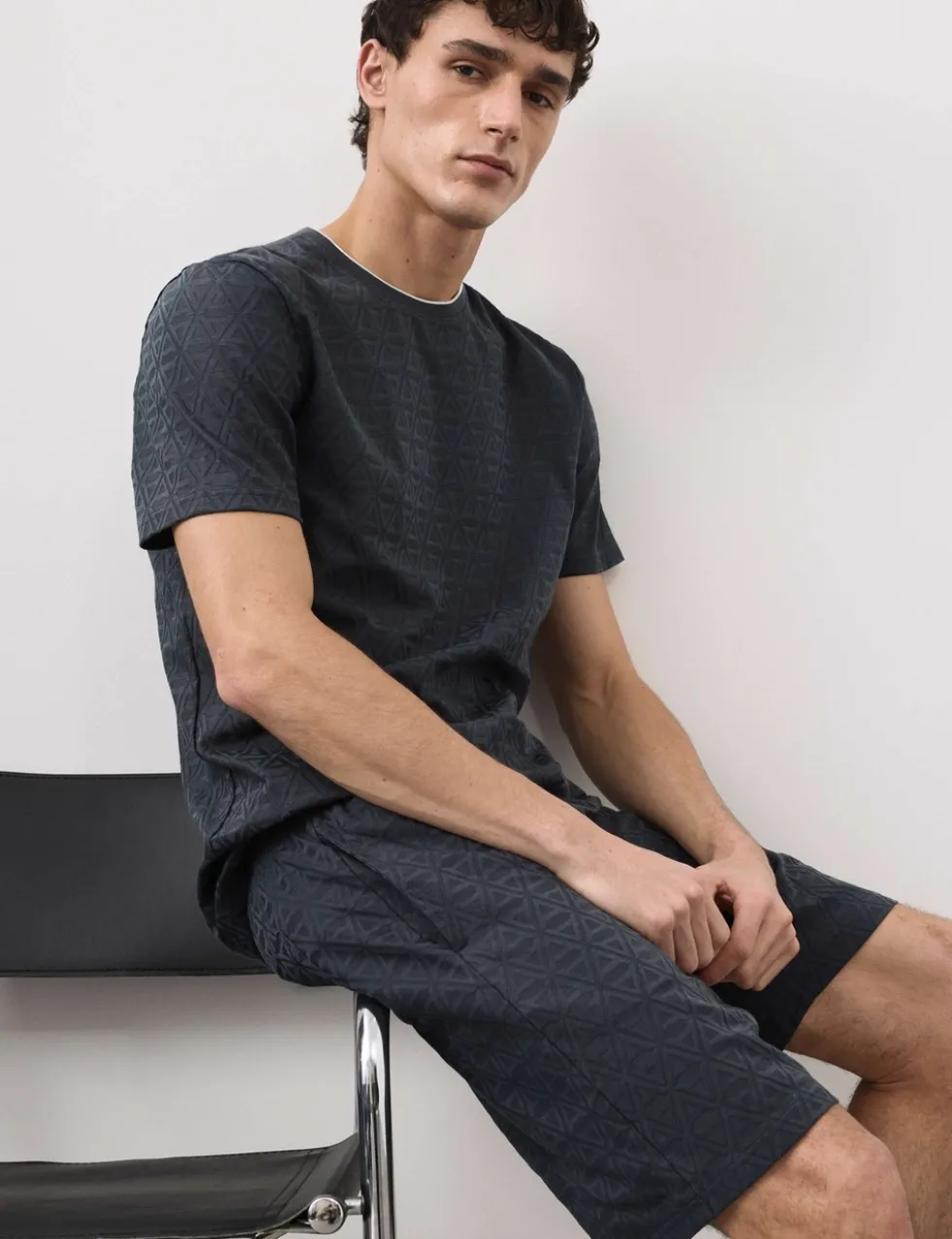 Cotton Rich Textured Loungewear Top