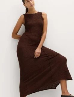 Cotton Rich Textured Midaxi Column Dress