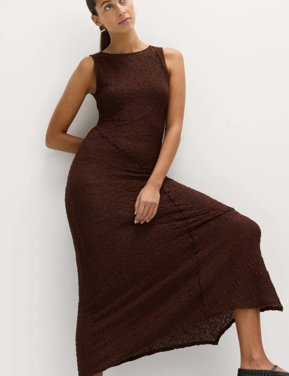 Cotton Rich Textured Midaxi Column Dress