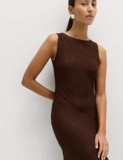 Cotton Rich Textured Midaxi Column Dress