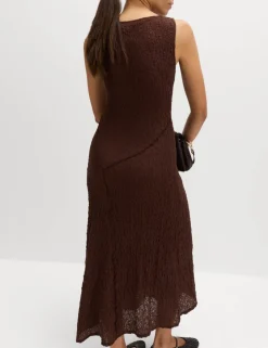 Cotton Rich Textured Midaxi Column Dress