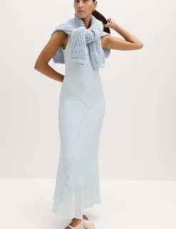 Cotton Rich Textured Midaxi Column Dress