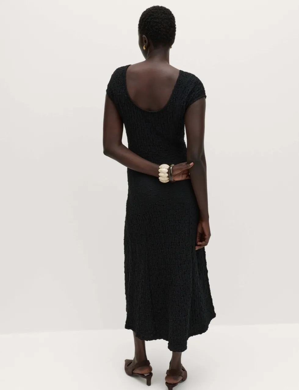 Cotton Rich Textured Midi Skater Dress