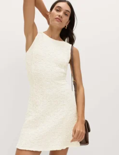 Cotton Rich Textured Mini Column Dress