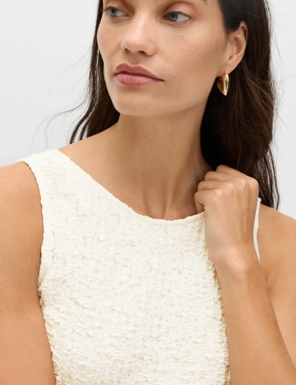 Cotton Rich Textured Mini Column Dress
