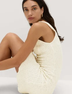 Cotton Rich Textured Mini Column Dress