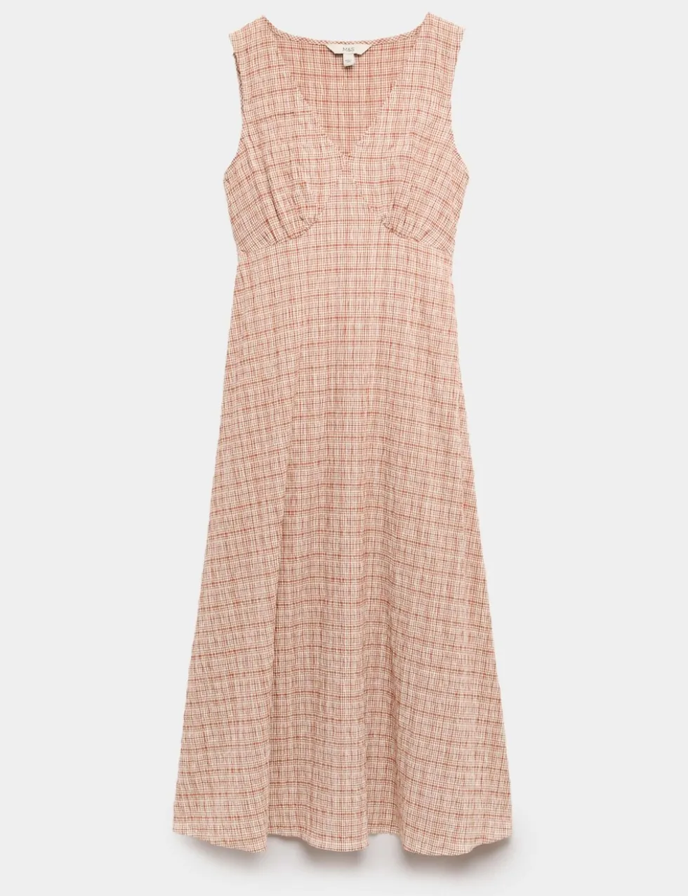 Cotton Rich Textured Printed Midi Tea Dress