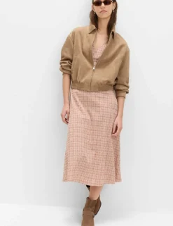 Cotton Rich Textured Printed Midi Tea Dress