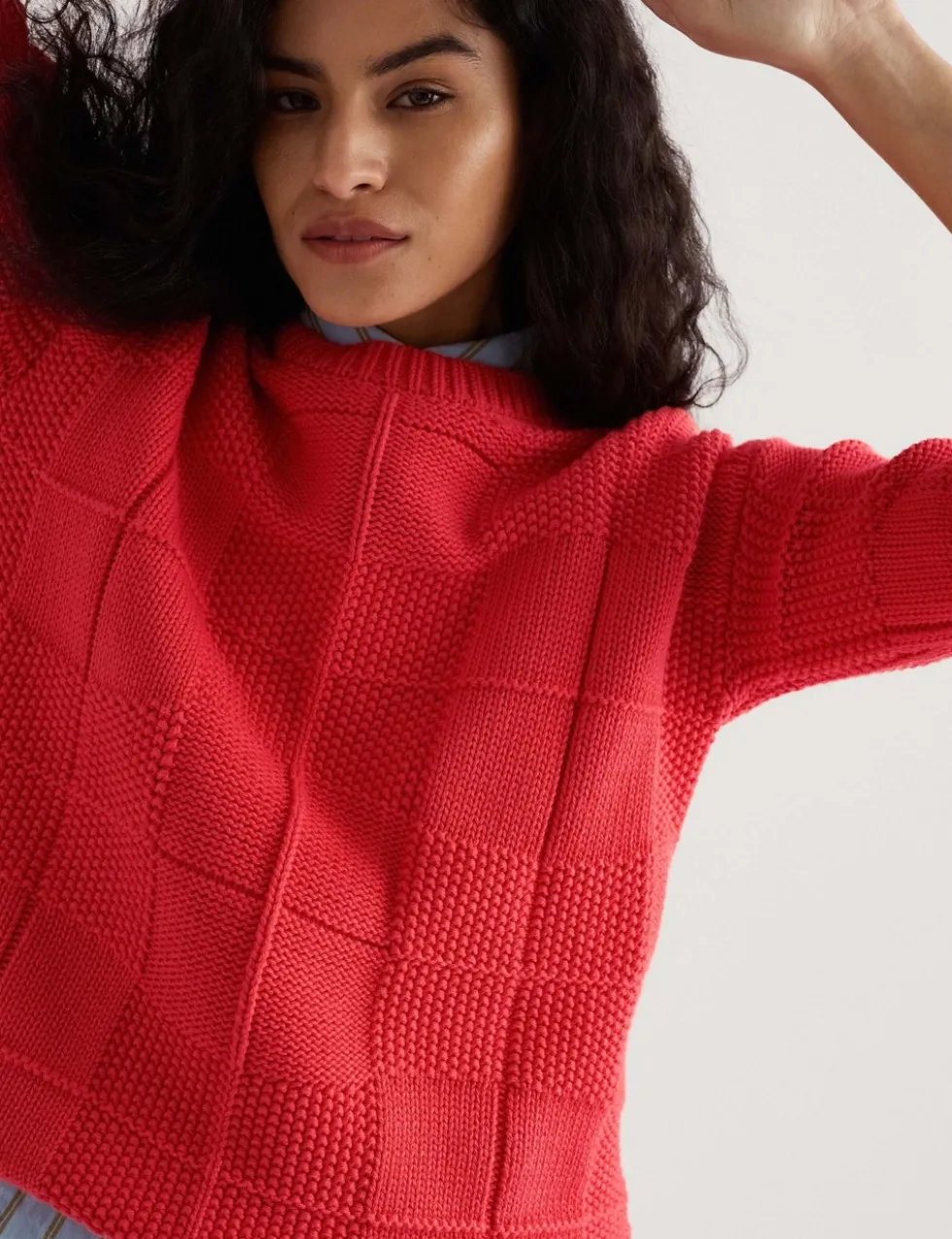 Cotton Rich Textured Relaxed Jumper