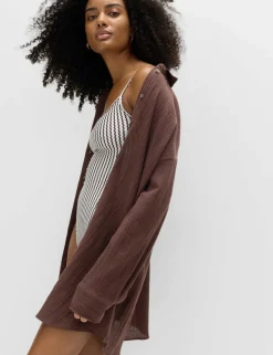 Cotton Rich Textured Shirt with Linen