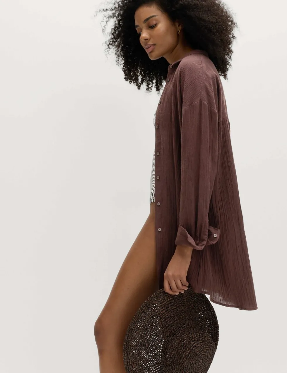 Cotton Rich Textured Shirt with Linen