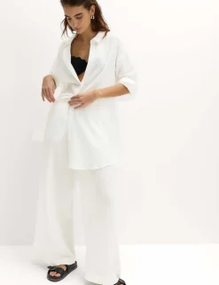Cotton Rich Textured Shirt with Linen