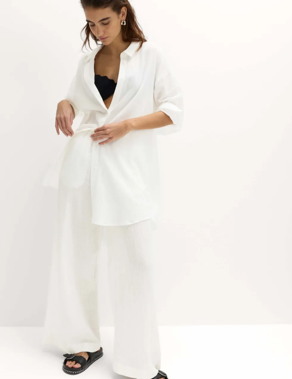Cotton Rich Textured Shirt with Linen