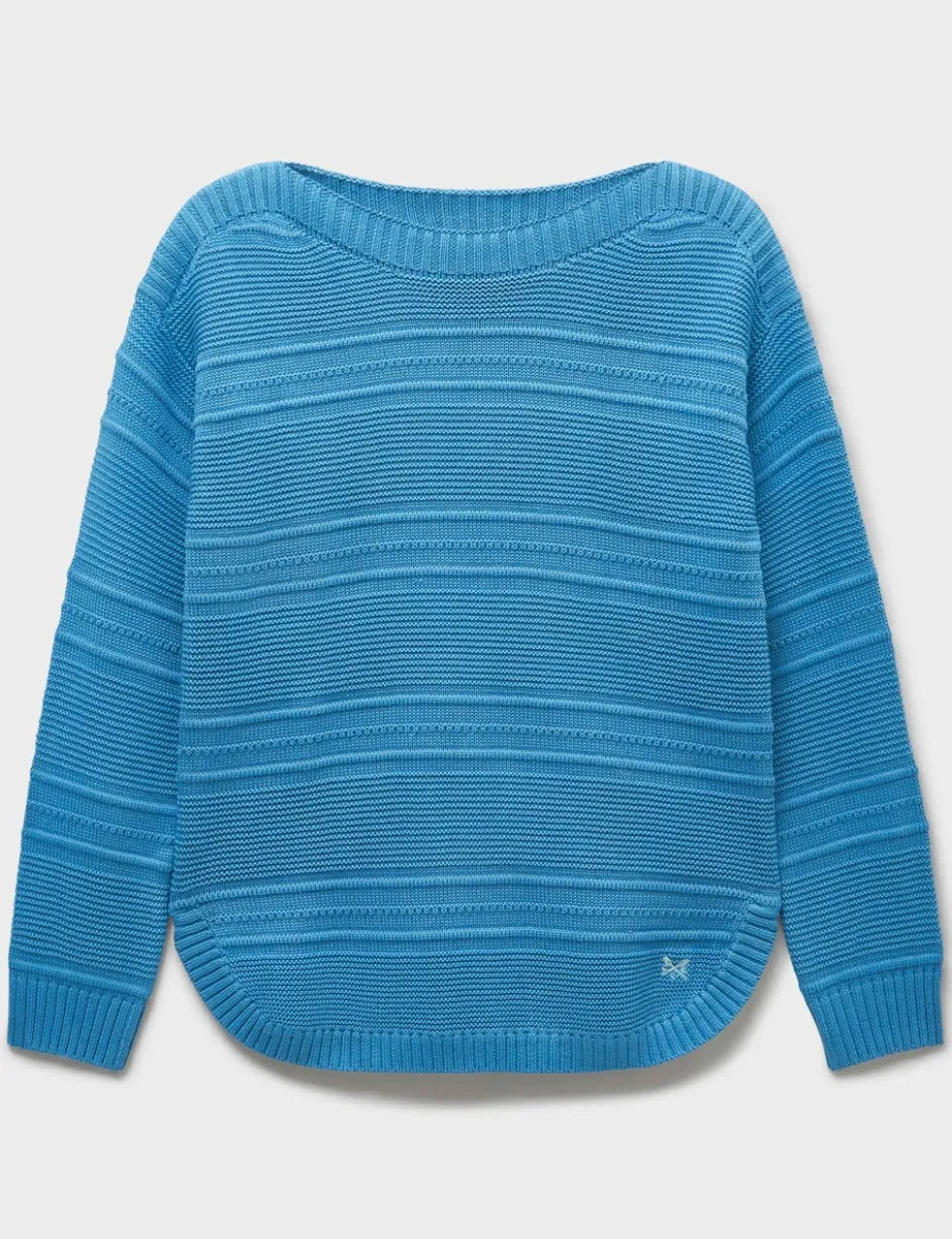 Cotton Rich Textured Slash Neck Jumper