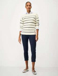 Cotton Rich Textured Slash Neck Jumper
