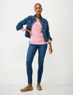 Cotton Rich Textured Slash Neck Jumper