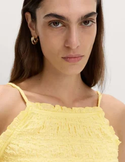 Cotton Rich Textured Square Neck Cami Top