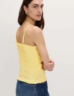 Cotton Rich Textured Square Neck Cami Top