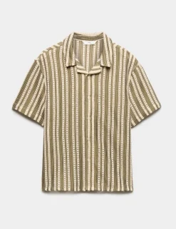 Cotton Rich Textured Striped Shirt (6-16 Yrs)