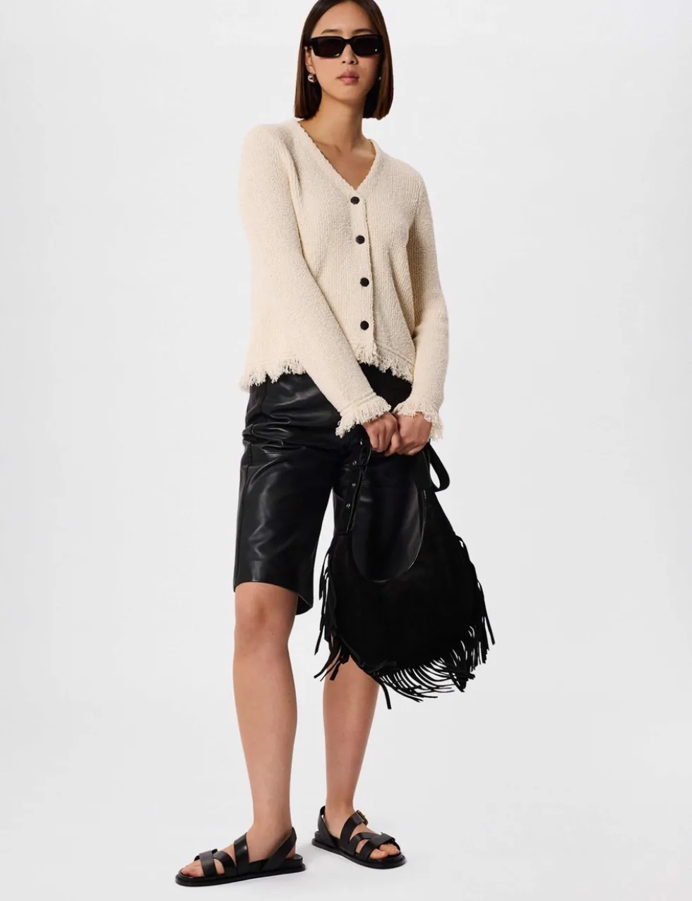 Cotton Rich Textured V-Neck Cardigan